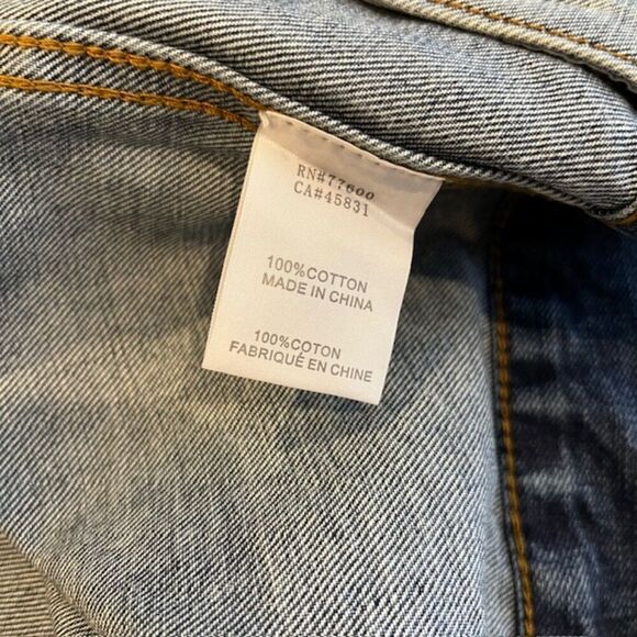 NWT Free People X Sandrine Rose Oversized Denim Jacket "Not Yours" "L'Artiste" - Picture 8 of 12